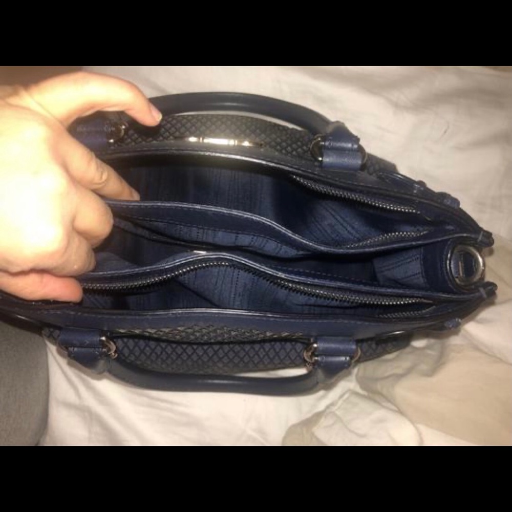 SOLD !!!!Salvatore Ferragamo Blue Perforated Satchel - Picture 9 of 13